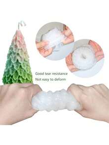 1/4 Stücke Weihnachtsbaum Silikonformen - DIY 3D Kerzen/Seife/Schokolade Herstellungsset - Baby Shower Gastgeschenke & Weihnachtsdeko Bastelzubehör