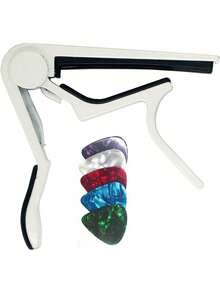 Guitar Capo For Acoustic And Electric Guitars , White .Random Gift-Guitar Picks Plectrums 5 Pcs,Guitar Picks Holder,Electronic Guitar,Acoustic Guitar>Grey,Guitar>Original,Guitar,Guitar Picks - White - View 10