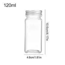 4 Pieces /8 Pieces 12 Pieces /18 Pieces /24 Pieces, Spice Bottle Set, 4 Oz Square Spice Jar, Wooden Lid Jar, Kitchen Barbecue Spice Bottle, Spice Rack Storage Box, Kitchen Tools, Kitchen Accessories) (The Content Of The Sticker Needs To Be Filled In By Yourself; Style Of The Cleaning Brush Accessory Is Random) - Silver - View 2