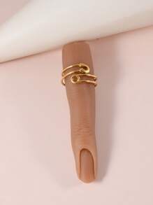 Pin Design Cuff Ring