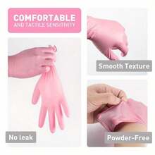 100/50/4pcs Pink, Disposable Nitrile Gloves, Hair Removal, Fingertip Design, Kitchen Cleaning Tool, Mother's Gift, Protects Mother's Hands, A Kitchen Essential, Christmas Cleaning Tool Cheap Powder-Free Latex-Free Gloves,Hair Removal Household Cleaning Gloves, Waterproof Gloves,Nail Supplies Christmas Gifts Suitable For Kitchen, - Baby Pink - View 6