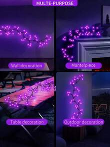 1PC 48 LED Artificial Willow Elm Tree Light, 1.7m Size, USB Powered. These Decorative Fairy String Lights Are Designed For Outdoor Use, Perfect For Gardens, Patios, Yards And Christmas Parties, Wall Bedroom Home Fireplace Indoor Decor, USB Powered Halloween Hanging Lights. Batteries For Branch Lights Are Not Included. - Brown - View 11