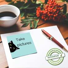 3/6/9/18张装黑色猫咪便签套装，粉色自粘便签本，可爱便签，超强粘性便签卡，送给爱猫人士的礼物，教师办公及学校用品，3x3英寸