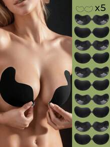 1/2/4 件粘性硅胶露背聚拢文胸，可重复使用，前扣式文胸，丰胸 - 透气亲肤罩杯，适合 A-D 罩杯，深 V 露背连衣裙 - 彩色 - 查看 53