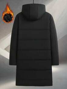 Men's Outdoor Casual Sports Fashion Jacket With Large Pockets, Thickened Thermal Lined Hooded Long Jacket, Suitable As Gift For Boyfriend, Husband, Father, Autumn/Winter