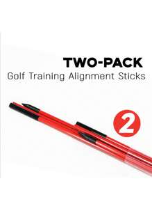 2pcs Golf Folding Alignment Sticks, Golf Direction Rods, Swing Practice Aids - Golf Ball Marker Alignment Sticks, Correction Rods, Multifunctional Training Kit