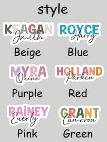 Custom Water Bottle Stickers, Customized Holographic Name Stickers, Personalized Name Tag Stickers, Customizable Name Stickers, Birthday Gifts, Colorful Text Stickers, Notebooks, Computers, Room Decorations, Back To School Supplies, Waterproof, Anniversary, Teacher's Day, School, Boys, Girls, Mothers, Home, Moving, Multi-Functional, Ornamental, Reusable, Modern, Colorful, Cute, Vintage, Cartoon, Kawaii, Custom, Personalized, Unique, Customized, Workers, Clients, Students, For Business/Work/ Office, For School, Desert Fall Cozy,Office Decor,New Job, Office Supplies - Style a - View 2