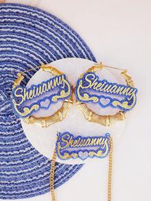 1PC Bông tai tre Acrylic tùy chỉnh, Bộ vòng cổ tên, Bông tai tên cá nhân, Bông tai tre tên, Vòng cổ tên Acrylic, Quà tặng cho phụ nữ, trẻ em, Hồng, Vàng, Phong cách, Đầy màu sắc, Cổ điển, Đơn giản, Unisex, Thường ngày, Dễ thương, Tùy chỉnh, Cá nhân hóa, Độc đáo, Quà tặng lý tưởng cho anh ấy, Quà tặng lý tưởng cho cô ấy, Cô ấy, Bạn trai, Bạn gái, Bố, Mẹ, Gia đình, Bạn bè, Cho ngày kỷ niệm, Cho sinh nhật, Cho lễ tốt nghiệp, Cho vũ hội, Cho bữa tiệc, Trang sức thép không gỉ - vàng - Xem 12