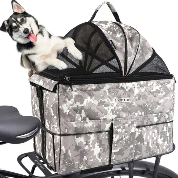 Multifunctional Bicycle Rear Seat Basket, Portable Pet Loading Basket, Easy To Install, Removable Small Pet Backpack Sitting Basket, Bicycle Picnic Backpack Bag For Commuting Shopping Camping