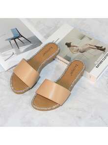 Women's Glitter Shiny Slide Sandals Sparkle Fancy Flat Slippers Slip-On Jeweled Shoes  BINGO-2 - khỏa thân - Xem 1