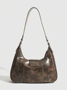 1 pieza Bolso cruzado de mujer de unicolor de piel de PU, impermeable, estilo británico retro para hombro/debajo del brazo, bolso de estilo Y2K chic para debajo del brazo adecuado para chicas, damas, estudiantes, trabajadores de oficina, viajeros, salidas escolares