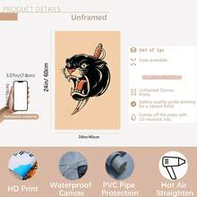 3 bức tranh tường nghệ thuật hình xăm rắn đóng khung bằng gỗ, trang trí tường hình xăm Flash, tranh nghệ thuật tường cổ điển truyền thống, áp phích vải canvas sáng tạo, tranh nghệ thuật tường vải canvas chống thấm nước, tranh tường nghệ thuật làm quà tặng, trang trí tường phòng ngủ, trang trí nhà và ký túc xá, tranh tường có khung - Nhiều màu - Xem 12