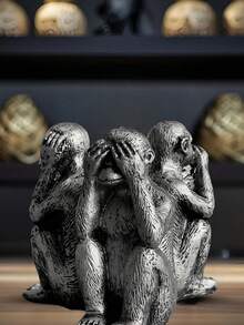 Bộ 3 tượng khỉ thông thái - Không nhìn thấy điều ác, không nghe thấy điều ác, không nói điều ác - Tượng khỉ bằng nhựa, thích hợp trang trí văn phòng và nhà cửa, lựa chọn quà tặng ý nghĩa. - Nhiều màu - Xem 4