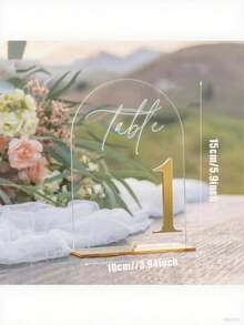 OUTANA 1个亚克力婚礼桌号牌（数字1-40），可单独使用或组合使用，适用于座位指示或预订标记。适用于酒店用品、聚会、毕业季、婚礼场地装饰、周年纪念、新娘送礼会、订婚派对、婚礼细节和生日庆祝活动。（尺寸：5.9 x 3.94英寸） - 彩色 - 查看 20