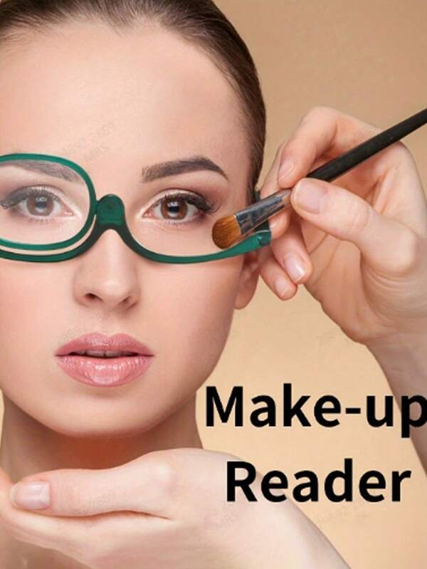 1 pieza Espejo de maquillaje giratorio/Espejo plegable/Lupa universal (Las gafas tienen una dioptría específica, debe elegir la dioptría apropiada. Este producto es solo una herramienta auxiliar, no se puede usar como gafas comunes: es solo una herramienta auxiliar simple)