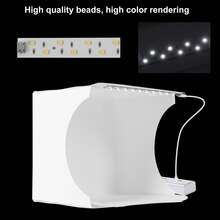 9-Inch Foldable Portable Photography Studio Box, Photography Tent, Selfie Accessories. Equipped With Adjustable Color Temperature LED Lights, Turntable, Mobile Phone Holder, And 6 Color Backgrounds, Suitable For Product Photography And Video Blogging - With stand - View 7