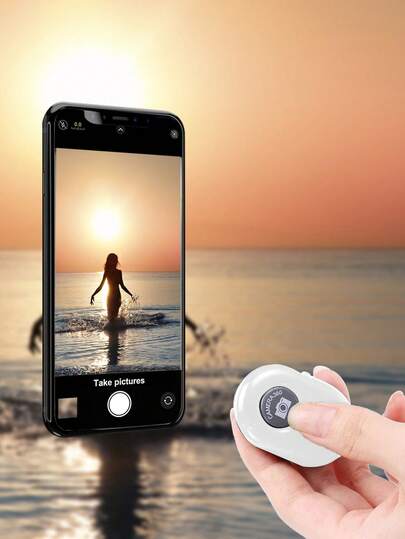 Obturador remoto Bluetooth para iOS y Android, conexión instantánea, larga duración de la batería, compatible con transmisión en vivo, fotografía de viaje, fiestas, ¡selfies y fotos de grupo fáciles! Adecuado para selfies y transmisión en vivo, fotografía, luz portátil de selfie, luz de teléfono, luz de anillo