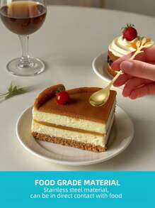 2/6/12/20pcs Stainless Steel Leaf Shaped Coffee/Dessert/Tea Spoons, School Supplies - Gold - View 2