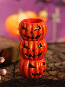 1Pc/1Set Pumpkin Candlestick Desktop Decorative Item, Scented Candle Stand Gift, Halloween Present, Pumpkin Ornaments, Halloween Atmosphere Decoration Props, Desktop Decorations, Halloween Party Decorations, Thanksgiving Candlestick Party, Pumpkin Ornaments, Witch Hat Pumpkin Decorations, Home Decor Halloween Decor Room Decor