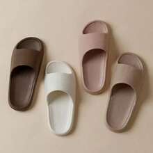 Zapatillas de Verano Ligeras de EVA para Mujeres, Sandalias de Interior, Zapatos Cómodos para Baño y Ducha para el Hogar y Parejas, Ropa Casual - Marrón - Ver 2