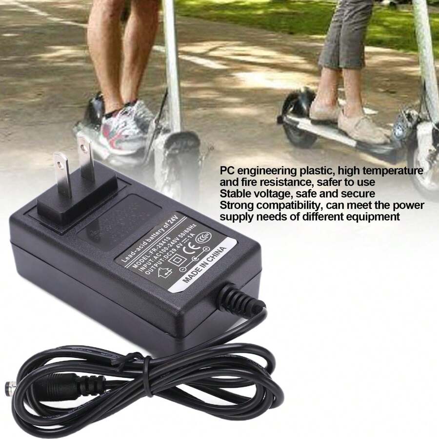 Lithium Battery Charger 29.4V 1A Power Supply Adapters Electronic Scooter Charger Support AC50/60HZ Output Intelligent Protection For Battery Charging