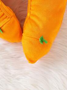 Conjunto de 2 peças para bebês/crianças com estampa de abóbora: macacão de manga comprida + chapéu, fantasia de Halloween. - Laranja - Ver 5