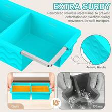 Silicone Freezer Tray With Lid - 2 Cup Soup Freezer Container Molds - Extra Large Ice Cube Tray - Silicone Freezer Food Molds For Freezing Storing Soup, Sauce, Broth, Leftovers(2 Pack - 水藍色 - 查看 4