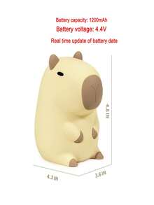 Cute Dolphin Night Light, Children Silicone Glow Lamp, USB Rechargeable Animal Tactile Bedside Sleep Light, Decorative Gift - Yellow - View 13