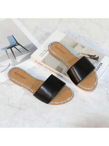 Women's Glitter Shiny Slide Sandals Sparkle Fancy Flat Slippers Slip-On Jeweled Shoes  BINGO-2 - màu đen - Xem 6