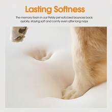 SUN YEE Memory Foam Dog Bed Pet Sofa Calming Bed Washable Removable White Large - White - View 4