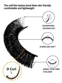 Asiteo 9 对蓬松浓密的俄罗斯假睫毛 - D 卷曲仿貂皮睫毛套装，打造持久自然的睫毛 假睫毛、睫毛、睫毛、假睫毛 - 濃密款 - 查看 4