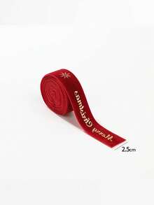 1卷圣诞天鹅绒丝带圣诞快乐字母麋鹿星2.18码天鹅绒圣诞丝带用于礼品包装圣诞树装饰工艺品花环用品家庭派对装饰配件