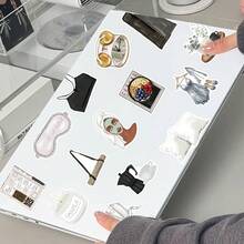 50张水彩贴纸，可爱动物和花卉贴纸，乙烯基防水贴纸，适用于水瓶、电脑、笔记本电脑、手机、行李箱、笔记本、冰箱等。 - I - 查看 3