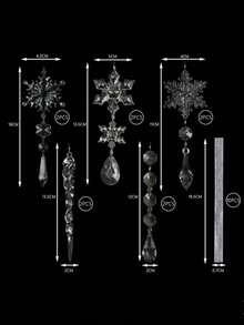 聖誕樹裝飾水晶飾品－懸掛式壓克力聖誕雪花冰柱水滴水晶飾品，適用於聖誕樹、冬季新年派對用品、聖誕節 - 彩色 - 查看 11