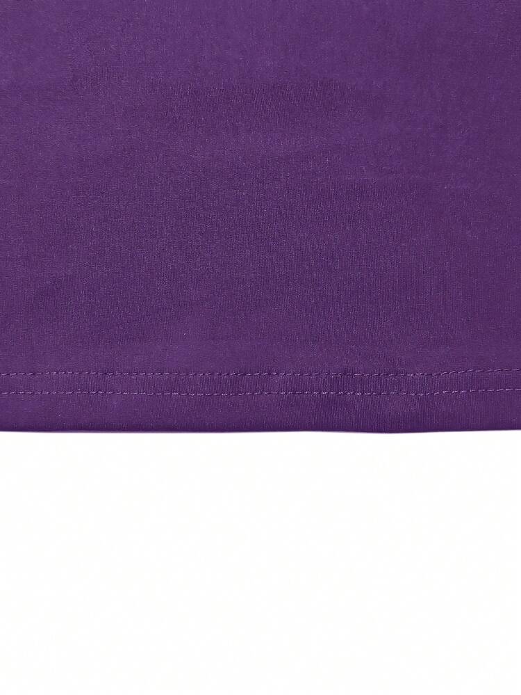 Striped Patchwork Print Sporty Long Sleeve Crew Neck Top And Pants Set Spring - Purple - View 5