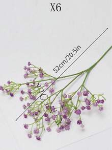 1支/3支/6支紫色仿真满天星，多枝设计，逼真满天星花束，适用于家居装饰、桌面摆设、花瓶填充DIY、婚礼派对活动装饰、房间装饰 - 淺紫色 - 查看 12