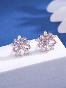 情人节丝带水钻花朵多层手链 - 玫瑰金 - 查看 8