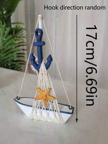 1pc Nautical Themed Decor, Mini Sailboat, Coastal Home Decor, Beach House Decoration, Anchor Rudder Ornament, Rope Sail, Tabletop Decor, Fireplace Mantel Decor, Ocean Theme Decoration, Maritime Decor, Shell Decor, Sailing Boat Ornament Set, Coastal Style Mini Ship Decor, With Anchor, Starfish, Steering Wheel, Suitable For Beach Theme Decor, Bathroom Accessories, Shelves Decoration, Office Desk Accents, Holiday Party Table Centerpiece - Boat - View 13