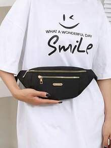 Casual Waterproof Women's Waist Bag, Shoulder Sling Bag, Women's All-In-One Waist Bag, Crossbody Bag - Black - View 8