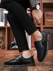 男鞋，男士舒适休闲鞋，软底百搭商务鞋，休闲皮鞋，透气系带商务正装皮鞋