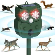 Ultrasonic Animal Repellent Outdoor Solar Animal Repeller With 14 LED Flashlight&Motion Sensor, Cat Repellent Deer Repeller  Rabbit Bird Squirrel Skunk For Garden Yard - Green - View 1