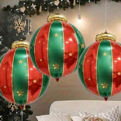 クリスマスバルーン 5個セット、クリスマス、感謝祭の吊り下げ装飾、部屋、ホームデコレーション、テーマパーティの背景、新年の祝賀、屋外ガーデンヤードの装飾に適しています