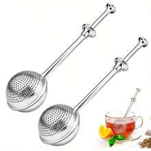 2/4-Piece Set Of 304 Stainless Steel Tea Filters, Push In Teapot Filter With Extendable Tea Separator, Suitable For Baking Powder Screens Used In Offices And Restaurants - 銀色 - 查看 2
