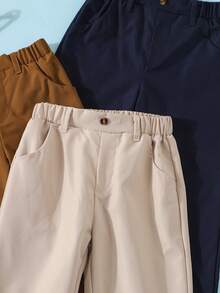 3 件套男童休闲松紧腰梭织裤，带真口袋，适合春秋季户外穿着 - 彩色 - 查看 4