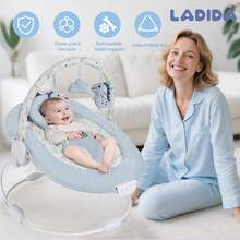 Portable Automatic Baby Rocking Chair With Music & Vibration, Removable Bar, Adjustable Recline, For Babies 0–6 Months, Max 9kg - Blue - View 5