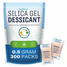 SLotFancy Silica Gel Packets 300 Packs 0.5 Gram Indicating Desiccant Dehumidifier Packets Moisture Absorber Bags For Spices Jewelry Shoes - 白色 - 查看 1