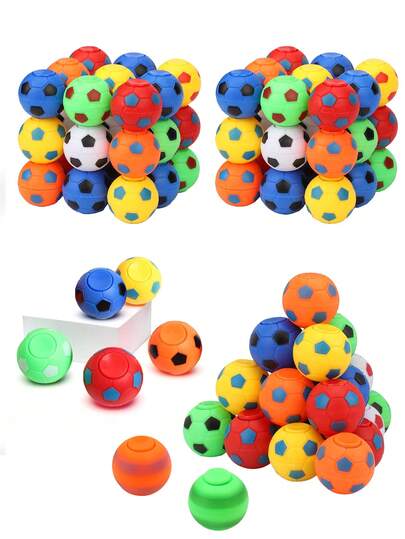20pcs/10pcs/2pcs-Soccer Finger Spinner Baby Shower Gift, Game, Brightly Colored Handheld Soccer Ball, Spinning Soccer Game, Suitable For Children, Adults As Random Table Ball, Soccer Party Gift, Gift Bag Filler, Spinning Soccer Finger Ball, Give As Goodies,Baby's Favor.