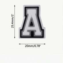 1pc Black & White Letter Shoe Charm, PVC Shoe Decoration, Suitable For Beach Shoes, Sandals, Beach Bags, DIY Personalized Matching, Christmas Gift, Birthday Gift, Unisex