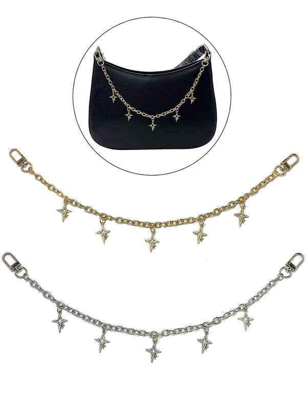 Herzkette, Kirschkette, Mode Taschenanhänger, Sommer Dopamin Taschenanhänger, minimalistischer, stilvoller hochwertiger Taschenkette mit Vierecksstern-Kette, minimalistischer, stilvoller vielseitiger Taschenkette