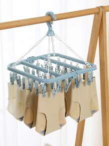 1 Piece 32 Clip Windproof Clothes Peg, Sock Peg, Bra Clothes Peg, Hat Peg, Multi-Clip Clothes Rack, Drying Rack, Multi-Functional Clothes Peg